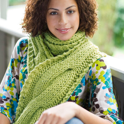 Cable Panel Scarf in Lion Brand Vanna's Choice - 81057B