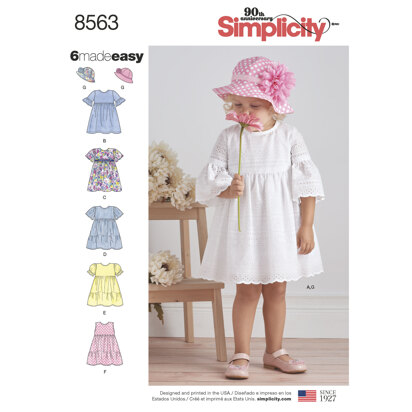 Simplicity Toddler Dresses and Hat 8563 - Paper Pattern, Size A (1/2-1-2-3-4)