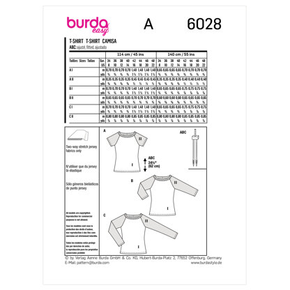 Burda Style Easy Top B6028 - Paper Pattern, Size 34 - 48