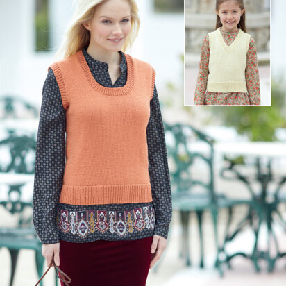 Tanks in Sirdar Wash 'n' Wear Double Crepe DK - 7341 - Downloadable PDF