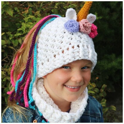 Unicorn Ponytail Hat Set