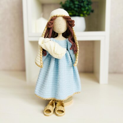 Doll clothes, amigurumi doll clothes, crochet clothes for doll, Mary and Joseph outfits