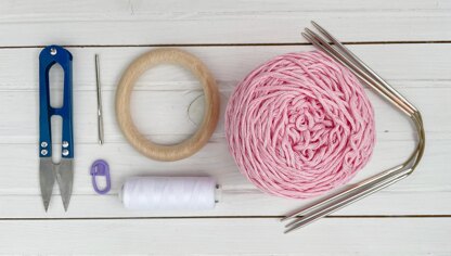 Bunny ears teething ring