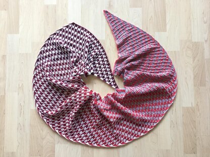 Strawberry Candy Stripe (Rectangular) Shawl