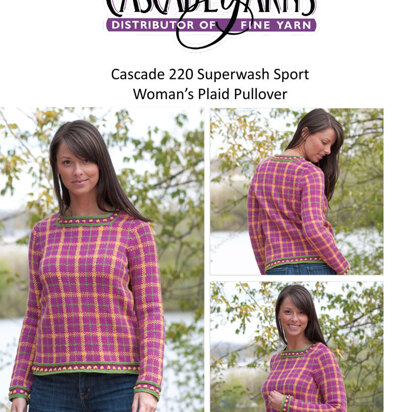 Woman's Plaid Pullover in Cascade 220 Superwash Sport - DK209