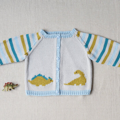 Dido Dinosaur Cardigan - Knitting Pattern for Babies in Debbie Bliss Baby Cashmerino