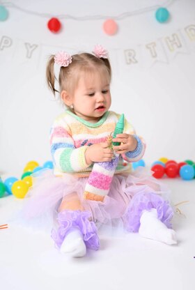 Birthday Pullover in Lion Brand Ice Cream - Downloadable PDF