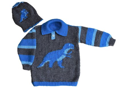 T Rex Sweater and Hat