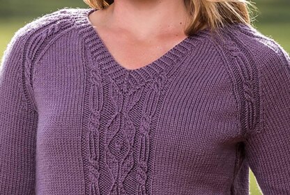 Top-Down Cable and Diamond Pullover #189