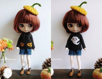 Halloween cardigan for Barbie, Blythe, Pullip, Holala