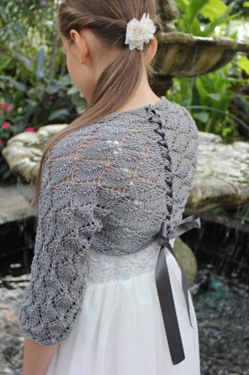 Lace shrug with ribbon