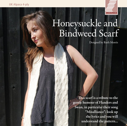 Honeysuckle & Bindweed Scarf in UK Alpaca Baby Alpaca Merino 4 ply - Downloadable PDF