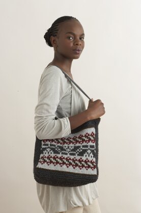 Fair Isle Tote in Lion Brand Wool-Ease Chunky - 70435AD