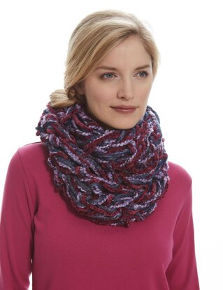 Seed Stitch Arm Knit Cowl in Patons Delish and Bohemian