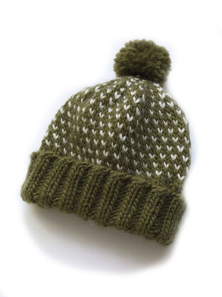 Chance of Flurries Hat in Lion Brand Alpine Wool - 90178AD