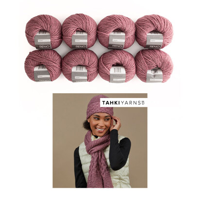 Tahki Yarns Reno Crystal Bay Hat & Scarf 8 Ball Knitting Kit