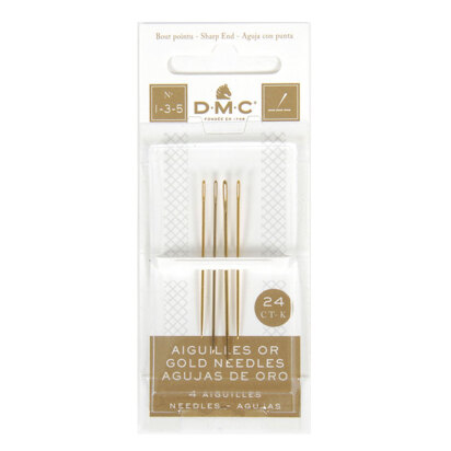 DMC 4 Gold Embroidery Needles (Sizes 1/3/5)