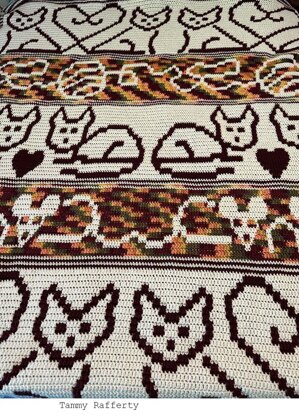 Whimsical Kitty Blanket - Overlay Mosaic Crochet