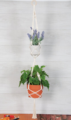 Solid Oak Double Plant Hanger Macrame Kit