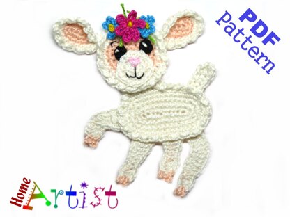 Lamb Crochet Applique Pattern