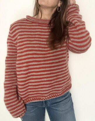 Skinny Stripe Roll Neck