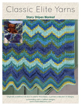 Classic Elite Yarns 9208 Starry Stripes Blanket PDF