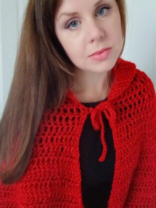 Crochet Scarlet Hooded Shawl Pattern