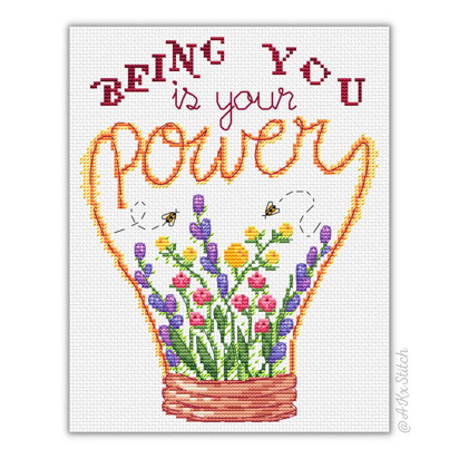 Being You is Your Power Cross Stitch PDF Pattern