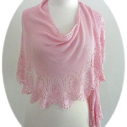 K868-Pineapple Crescent Shawlette - knitting pattern