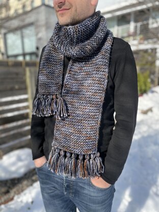 Men's chunky merino scarf