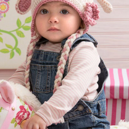 Sweet Bunny Hat in Red Heart Soft - LW4393 - Downloadable PDF