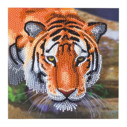 Crystal Art Tiger, 18x18cm Card Diamond Painting Kit