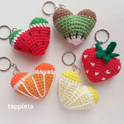 Berry hearts keychains crochet