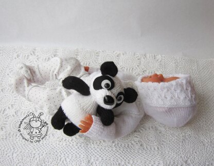 Toy for sleep. Panda  for small babies