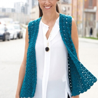 Drapey Crochet Vest in Caron Simply Soft Collection - Downloadable PDF