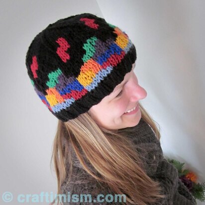 Tetris Hat - knitting pattern