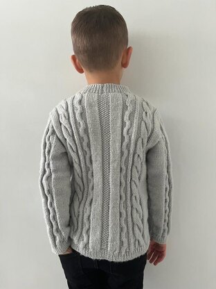 Boys Cable and Striped Lightweight Summer Jumper