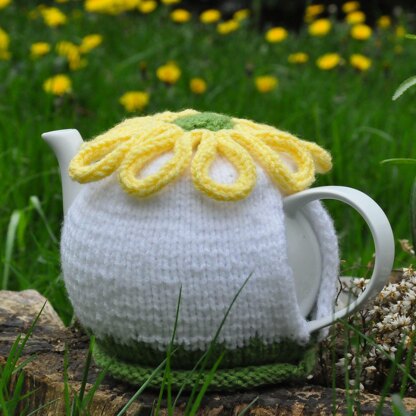 Chamomile daisy tea cozy pattern Rustic kitchen decor