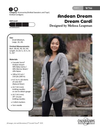 Dream Cardi in Cascade Yarns Andean Dream - W784 - Downloadable PDF