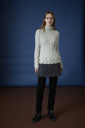 Gudrun Jumper - Knitting Pattern For Women in Debbie Bliss Cashmerino Aran