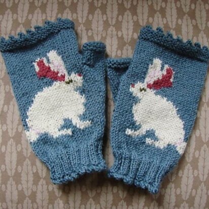 Bunny/Rabbit fingerless gloves/mitts