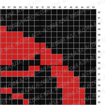 ThunderCats Logo Cushion Red Black Pillow Diagonal Crochet Pattern Mini C2C
