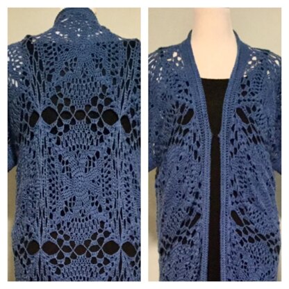 Long Lace Cocoon Cardigan