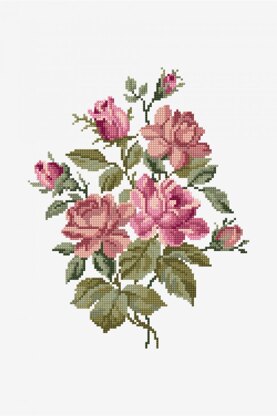 DMC Pink Roses Bouquet Cross Stitch Kit - 7x9in