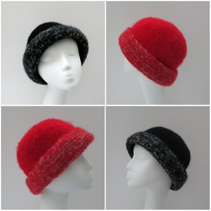 Felted French Toque Two Brims - knitting pattern
