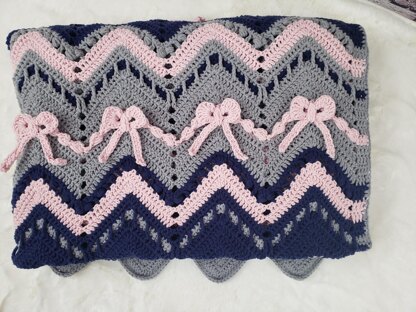 Wrapped in Ribbon Chevron Blanket
