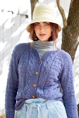 Women's Cardigan Delft in Universal Yarn Deluxe Worsted Superwash - Downloadable PDF