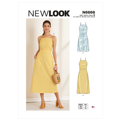 New Look N6666 Misses' Dress N6666 - Paper Pattern, Size A (6-8-10-12-14-16-18)