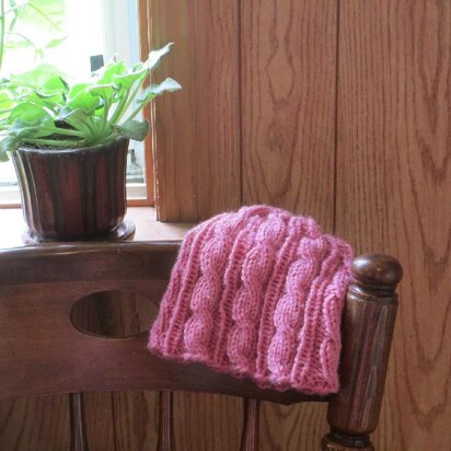 Dusty Rose Cabled Hat