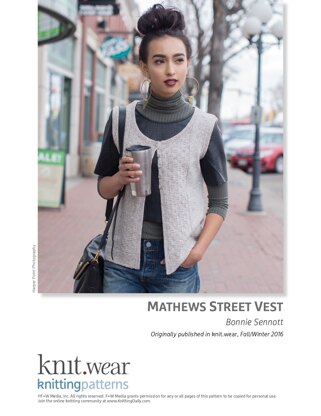 Mathews Street Vest in Green Mountain Spinnery Sylvan Spirit - Downloadable PDF